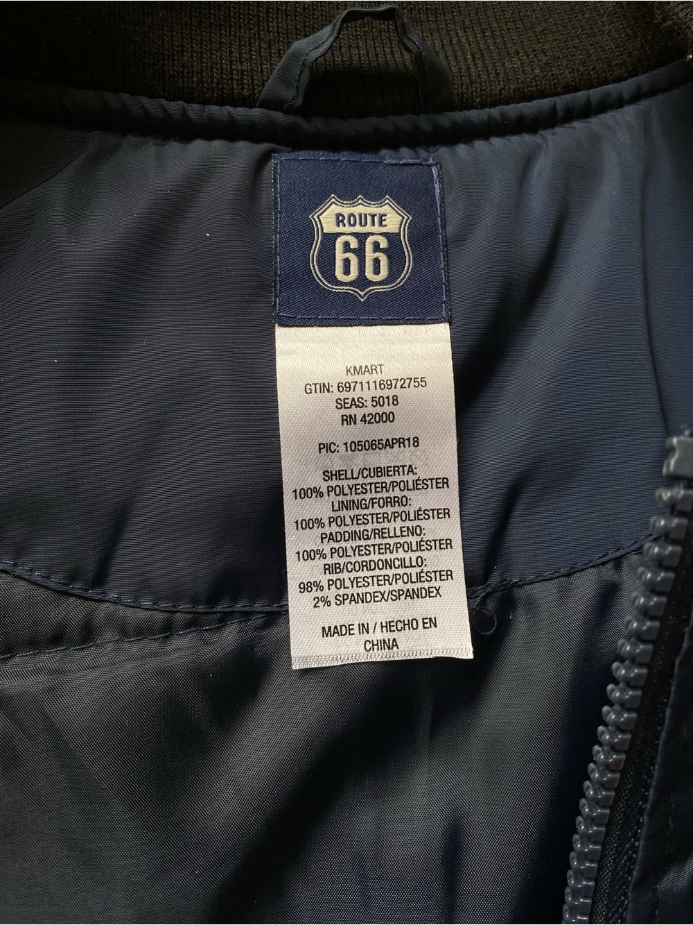 Route 66 Navy Jacket with Black Trim - Picture 10 of 12
